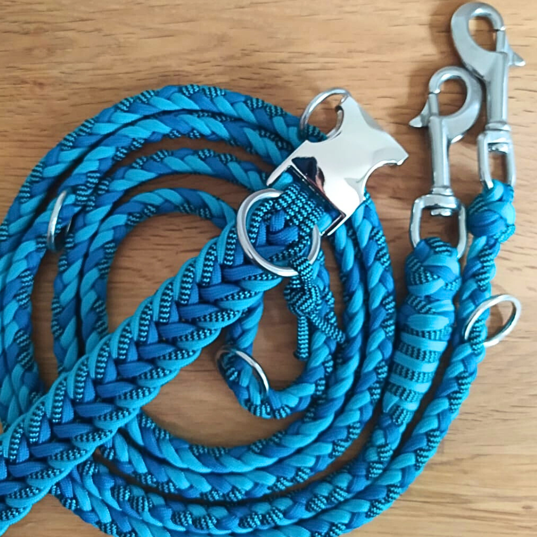Paracord Halsband Dream - Farben: Türkis, Caribbean Blue, Shockwaves Türkis