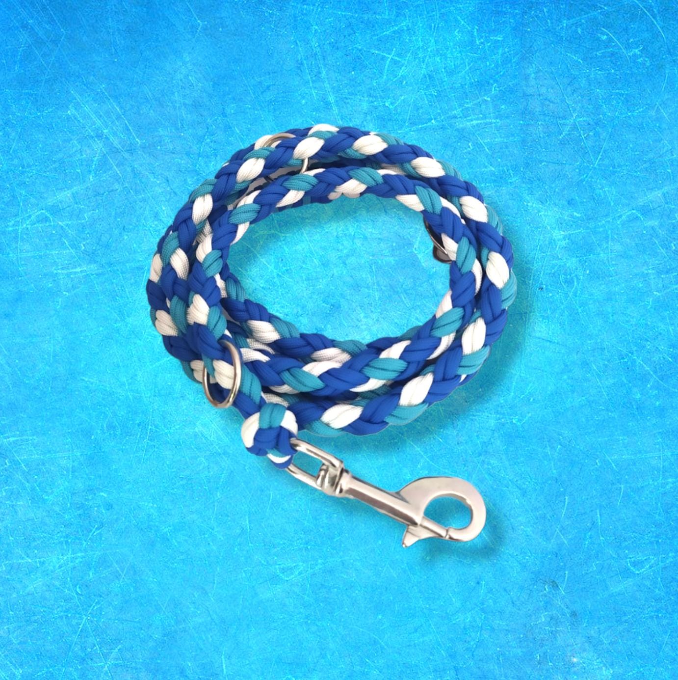 Paracord Leine - Maxi - Farben: Royal Blue, White, Türkis
