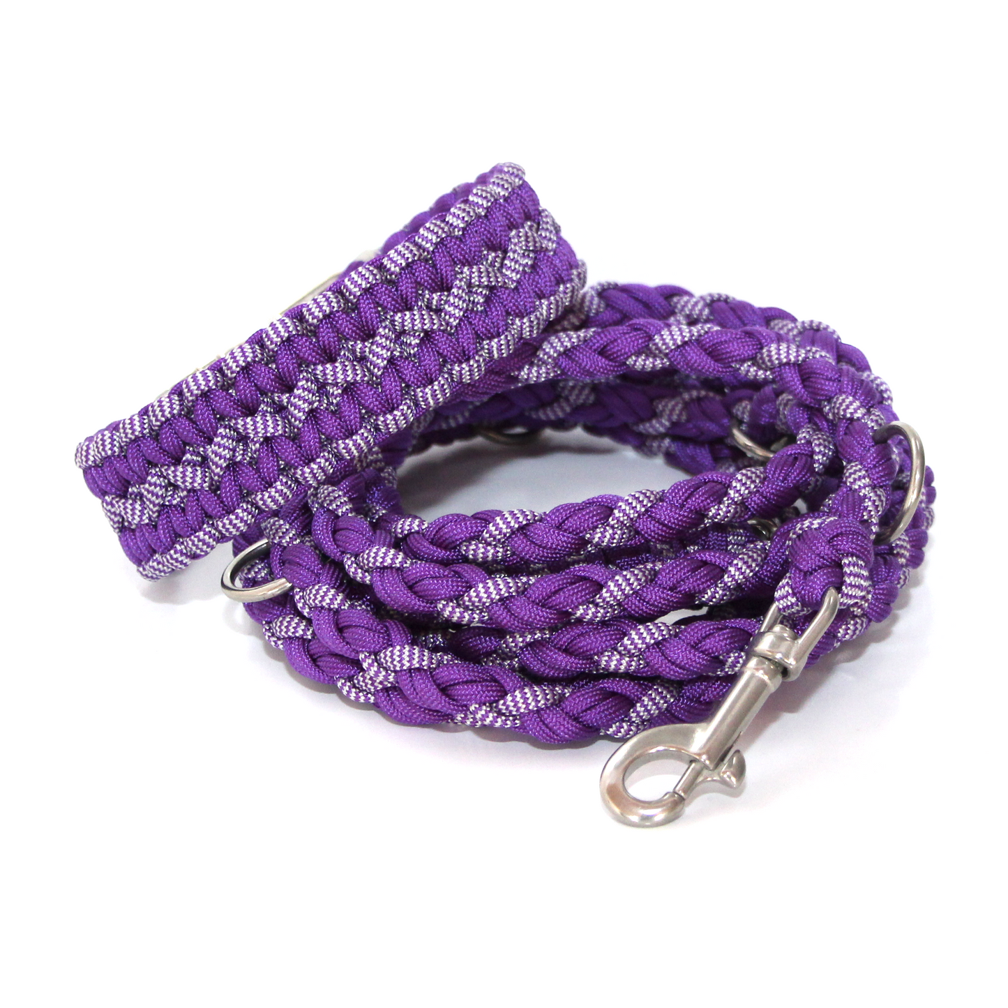 Paracord Halsband Zick Zack - Farben: Acid Purple, Shockwaves Acid Purple