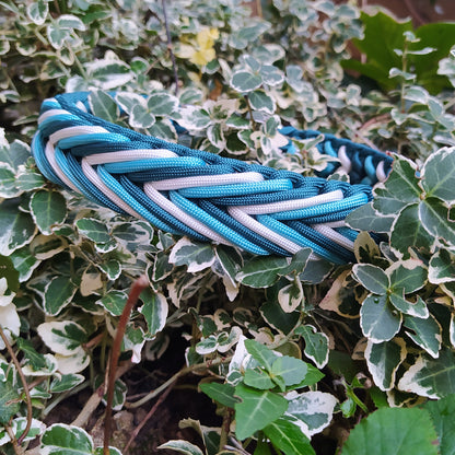 Paracord Halsband Arrow - Farben: Teal, Dark Cyan, White