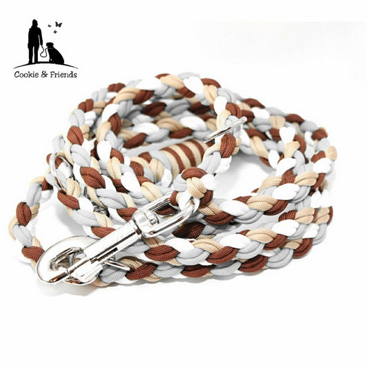 Paracord Leine - Maxi - Farben: Silvergrey, Chocolate, Sand, White