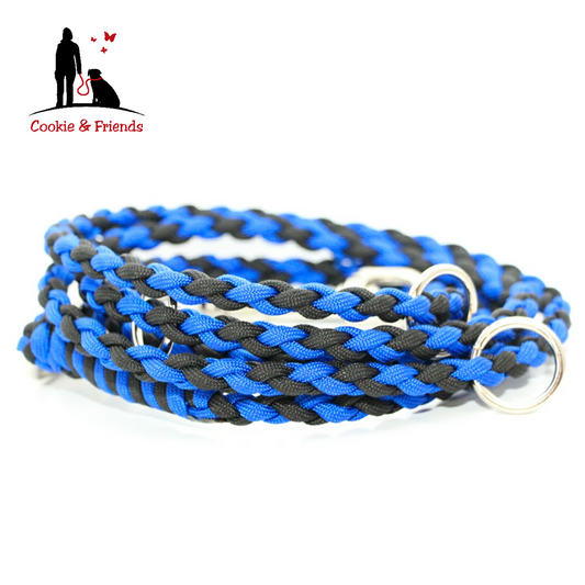 Paracord Leine - Mini - Farben: Electric Blue, Schwarz