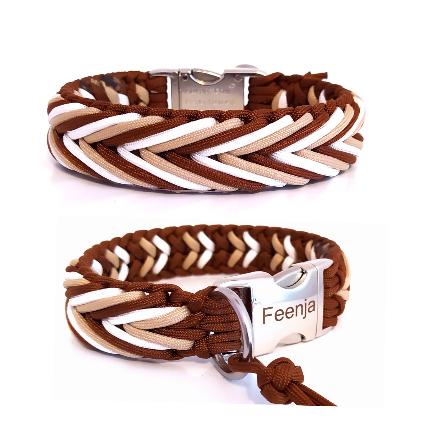 Paracord Halsband Arrow - Farben: Chocolate, Sand, White