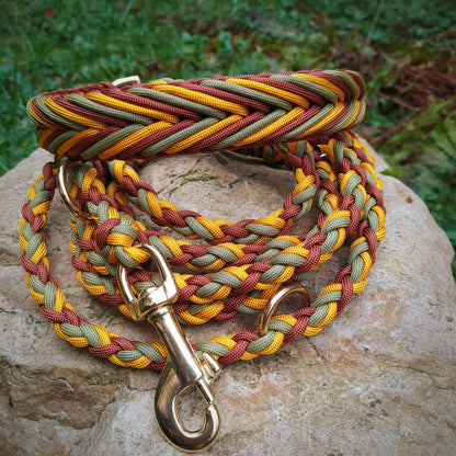 Paracord Halsband Arrow - Farben: Rust, Goldenrod, Moss