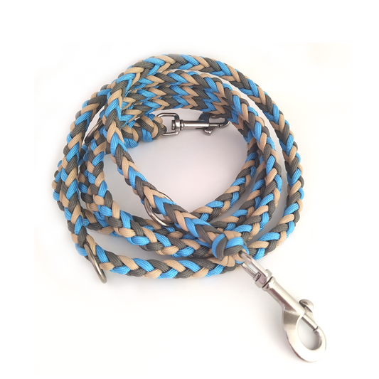 Paracord Leine - Arrow - Farben: Charcoal Grey, Sand, Türkis