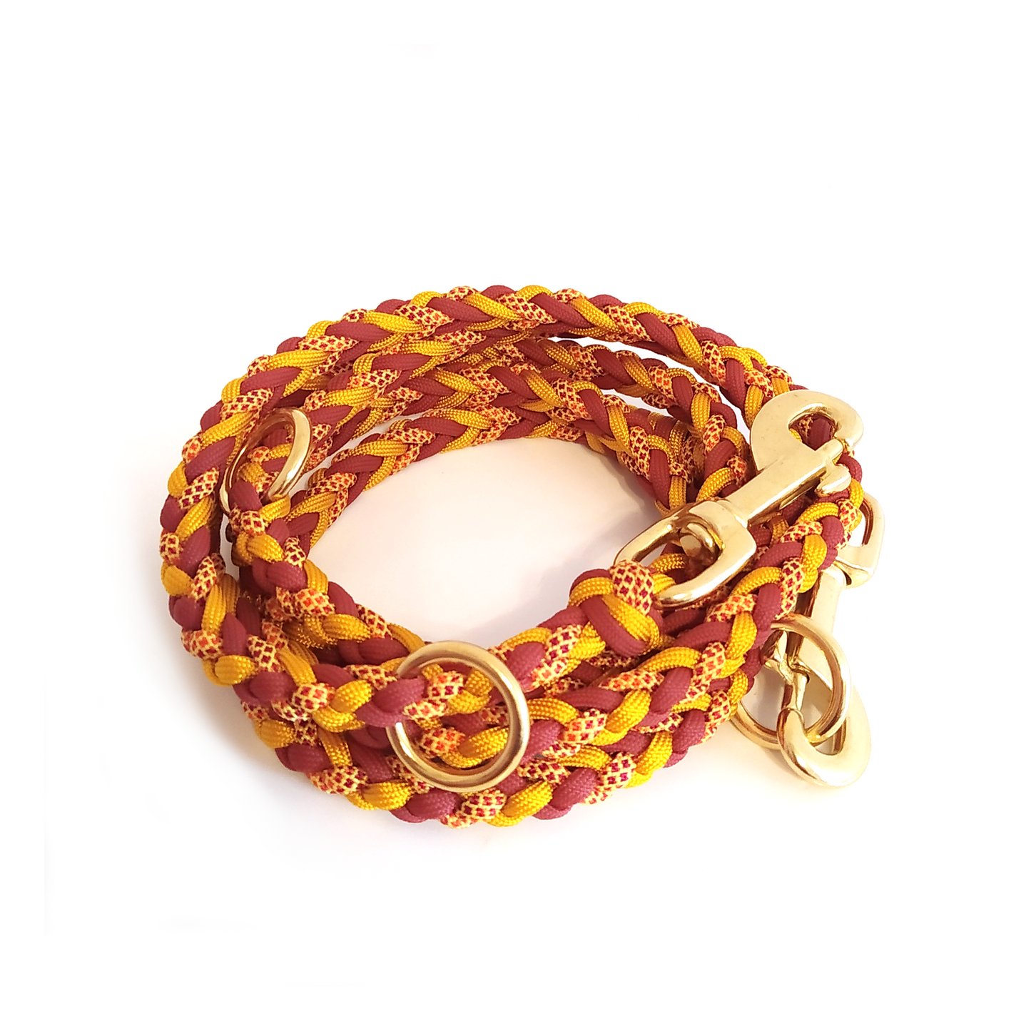 Paracord Leine - Arrow - Farben: Goldenrod, Sweet Fall, Crimson