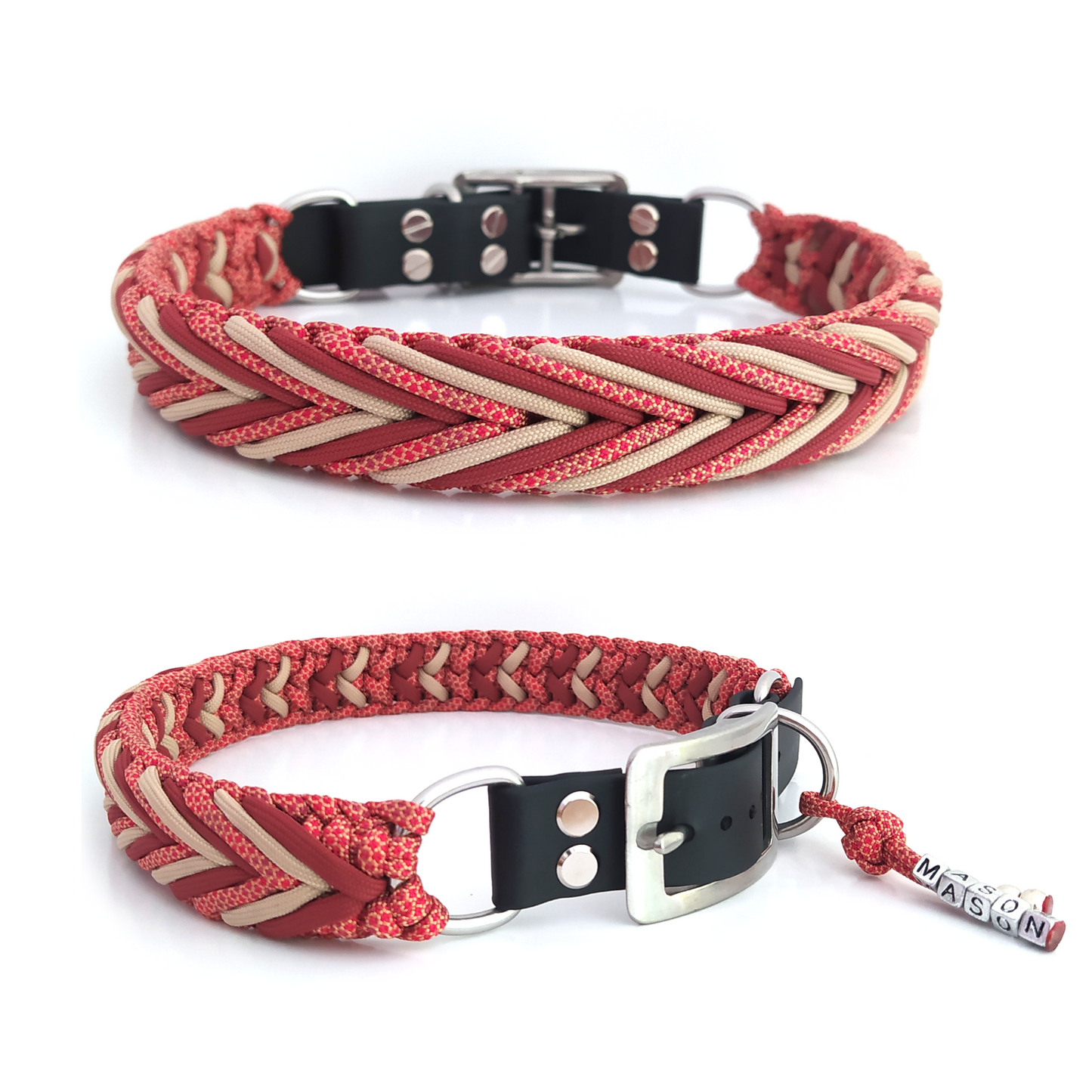 Paracord Halsband Arrow - Farben: Royal Throne, Sand, Crimson