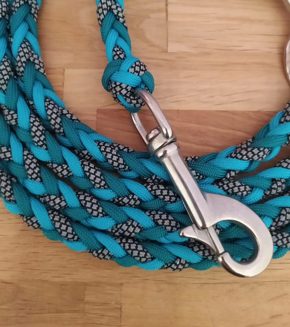 Paracord Leine - Arrow - Farben: Reflektierendes Cord, Türkis, Teal