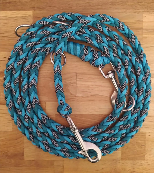 Paracord Leine - Arrow - Farben: Reflektierendes Cord, Türkis, Teal