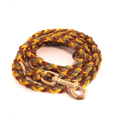 Paracord Leine - Crossover - Farben: Moss, Rust, Goldenrod