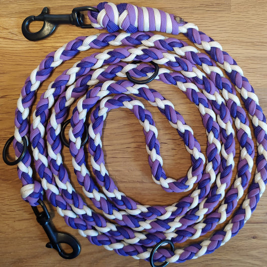 Paracord Leine - Crossover - Farben: Lilac, Acid Purple, Creme