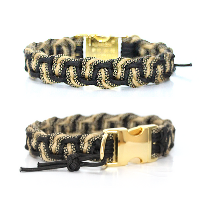 Paracord Halsband Dance - Farben: Schwarz, Gold, Gold Diamonds