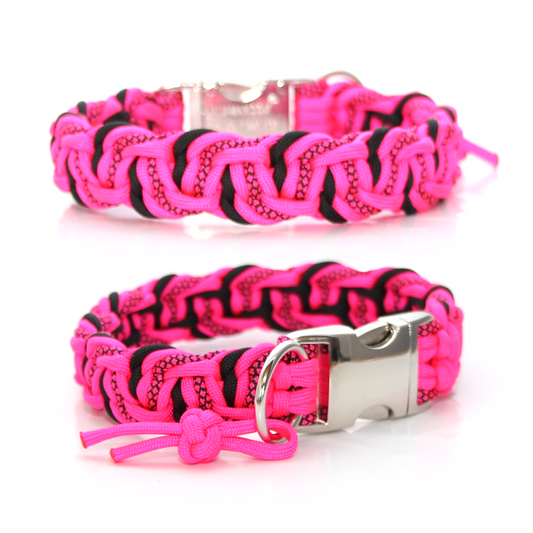 Paracord Halsband Dance - Farben: Neon Pink, Schwarz, Neon Pink Diamonds