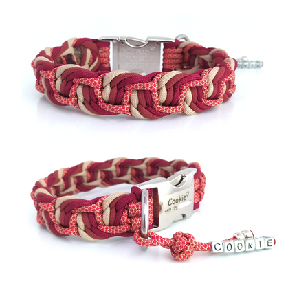 Paracord Halsband Dance - Farben: Royal Throne, Sand,Crimson, Burgundy