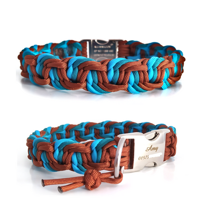 Paracord Halsband Dance - Farben: Rust, Teal, Türkis