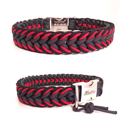 Paracord Halsband Dream - Farben: Schwarz, Imperial Red, Anthrazit