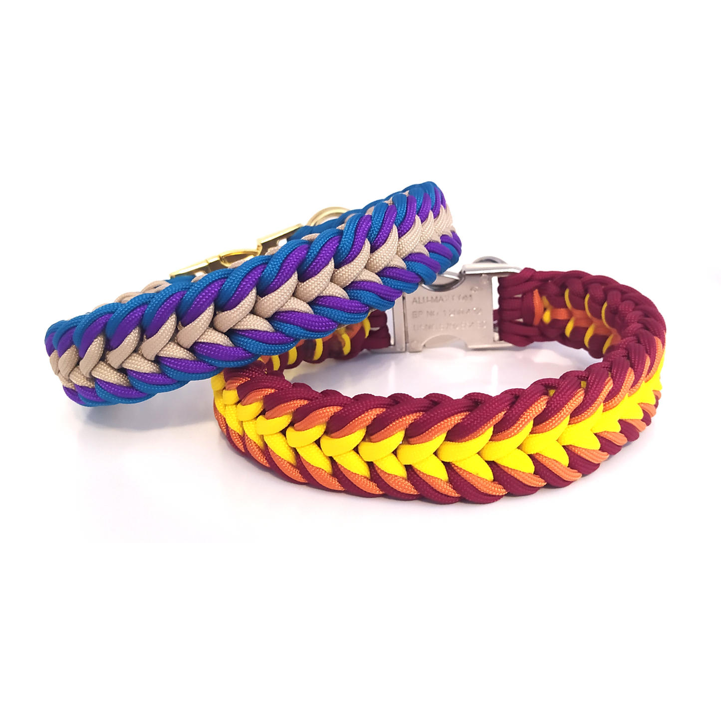 Paracord Halsband Dream - Farben: Canary Yellow, Burgundy, Fox Orange