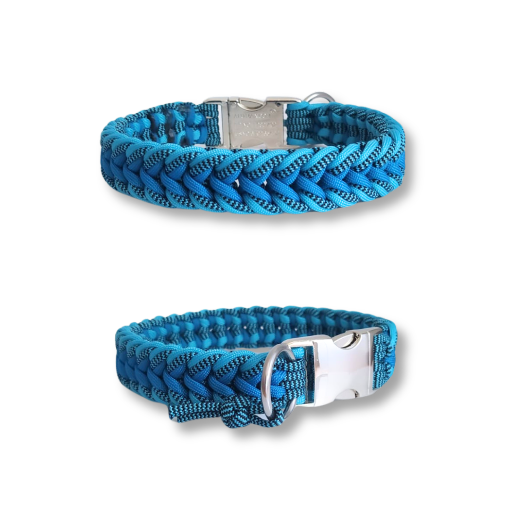 Paracord Halsband Dream - Farben: Türkis, Caribbean Blue, Shockwaves Türkis