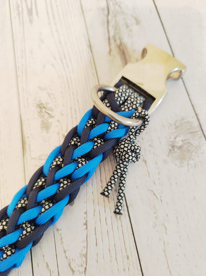 Paracord Halsband Floating Colors - Farben: Navy Blue, Colonial Blue, Silver Diamonds