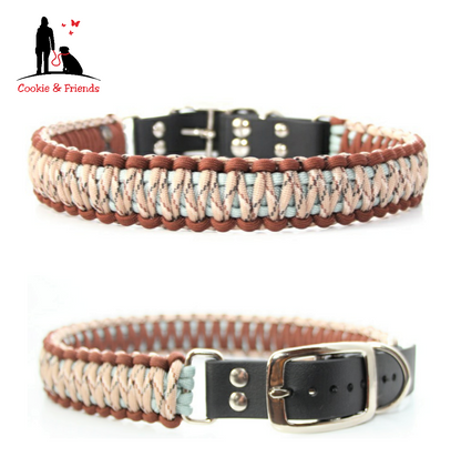 Paracord Halsband King Cobra - Farben: Desert Camo, Silvergrey, Chocolate Brown