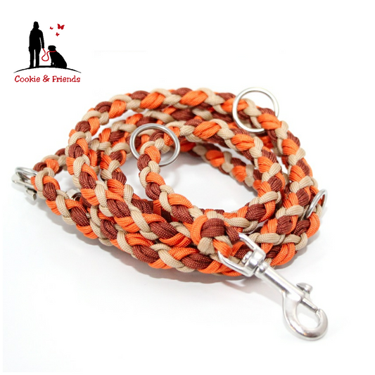 Paracord Leine - Medi - Farben: Fox Orange, Sand, Rust