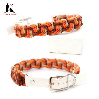 Paracord Halsband Dance - Farben: Fox Orange, Rust, Sand