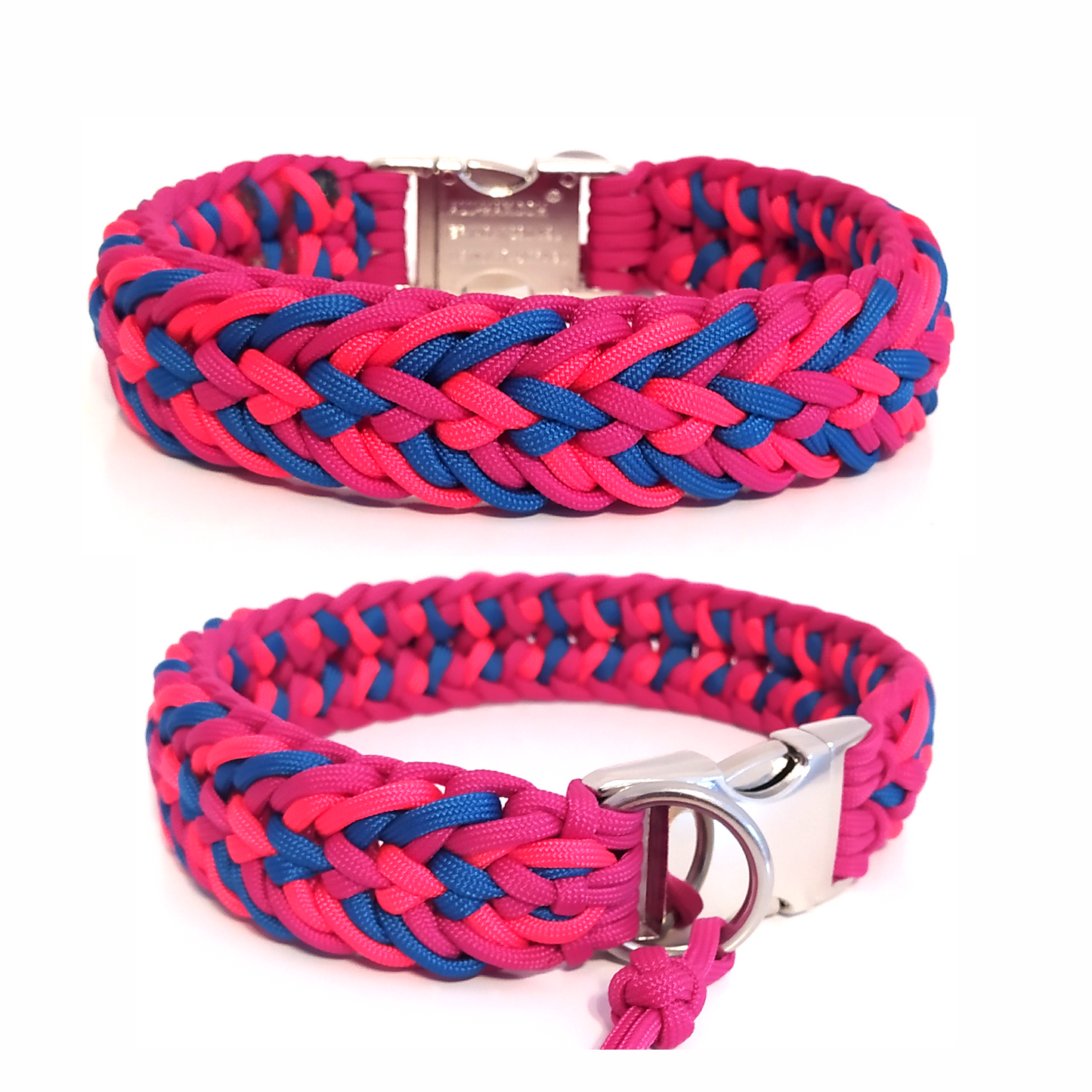 Paracord Halsband Fun - Farben: Fuchsia, Pink, Caribbean Blue