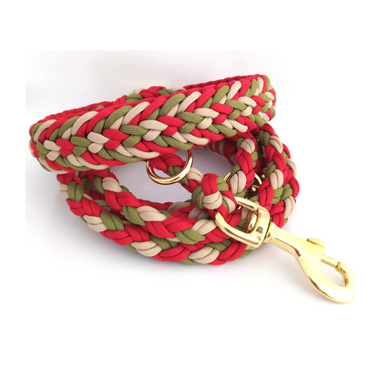 Paracord Halsband Fun - Farben: Imperial Red, Moos, Sand