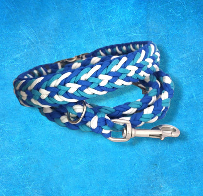 Paracord Halsband Fun - Farben: Royal Blue, White, Türkis