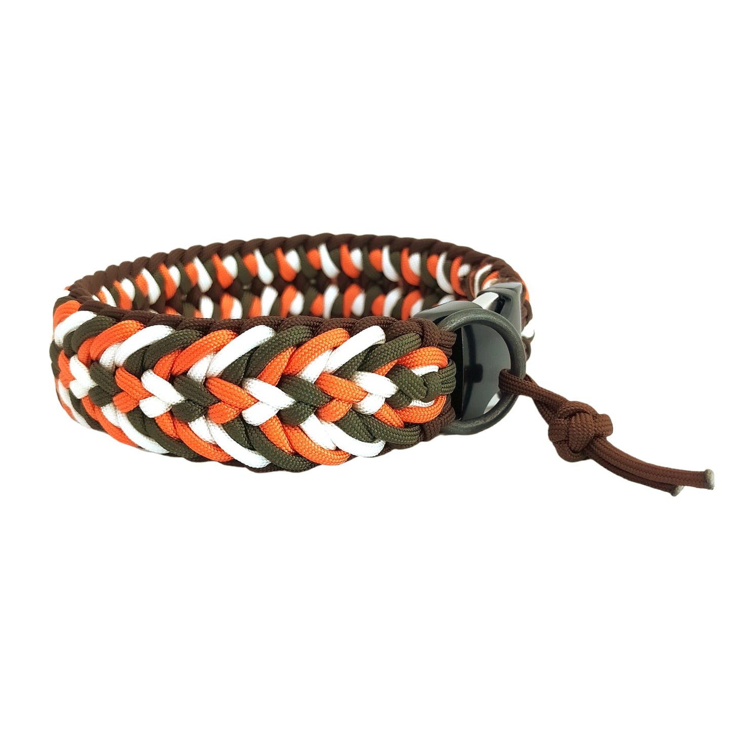 Paracord Halsband Fun - Farben: Walnut, Olive, White, Fox Orange