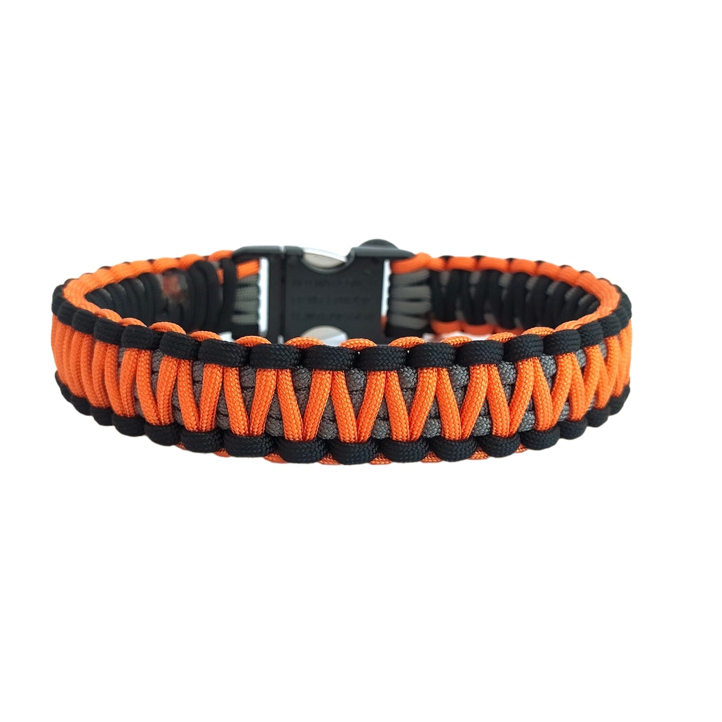 Paracord Halsband King Cobra - Farben: Fox Orange, Schwarz, Charcoal Grey