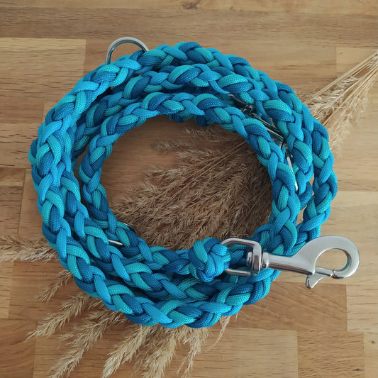 Paracord Leine - Crossover - Farben: Caribbean Blue, Türkis, Barby Blue