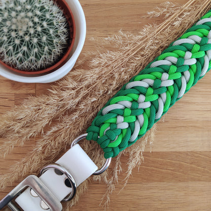 Paracord Halsband Fun - Farben: Kelly Green, Neon Green, Silvergrey