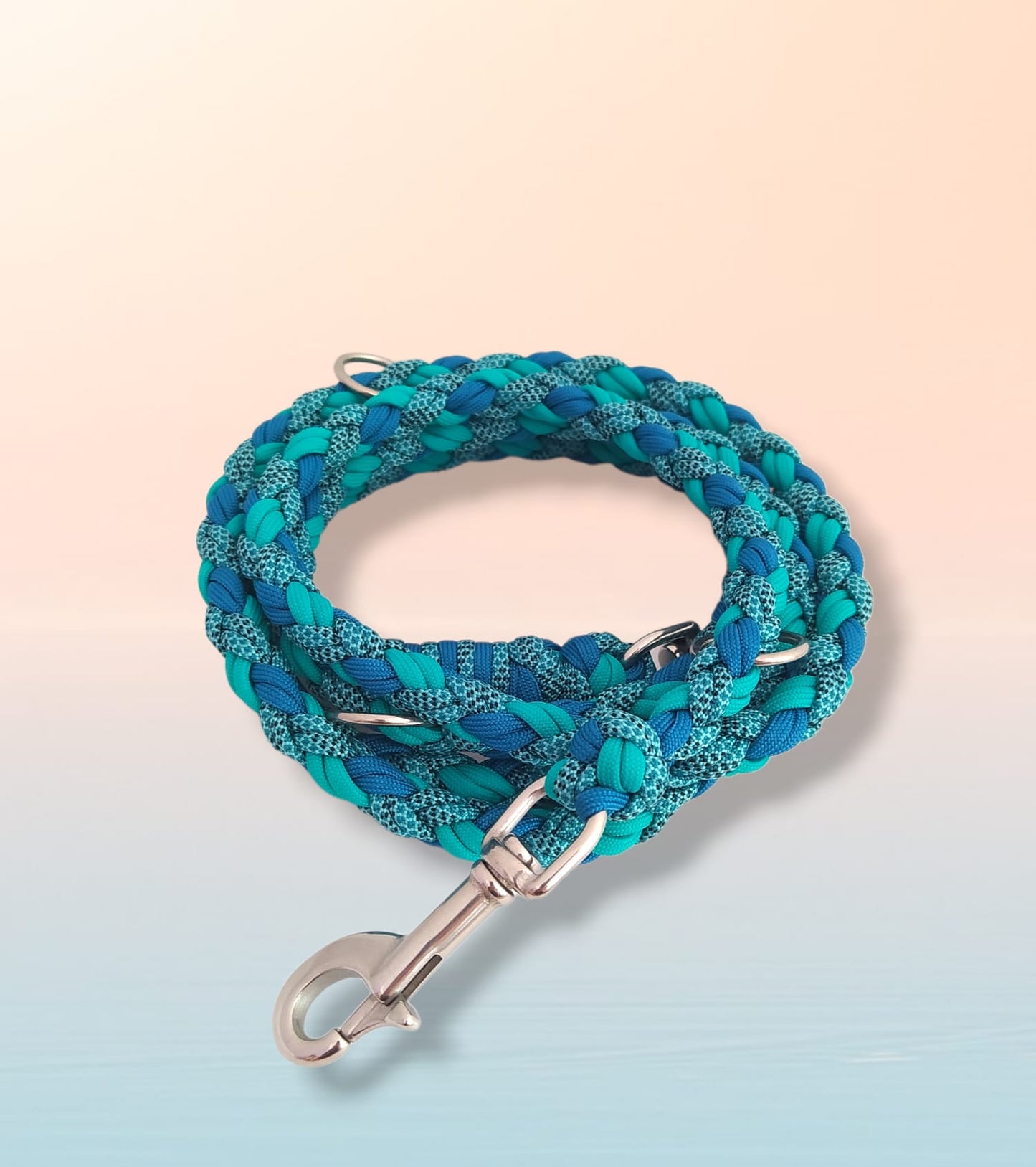 Paracord Leine - Maxi - Farben: Bright Türkis, Caribbean Blue, Night Sky