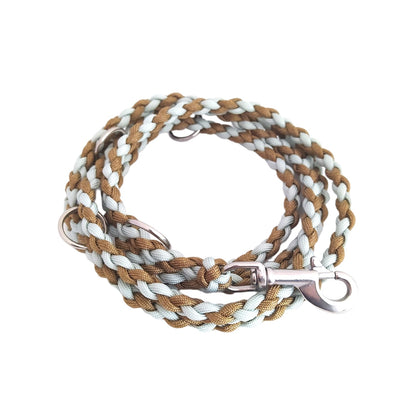 Paracord Leine - Mini - Farben: Silvergrey, Gold Brown