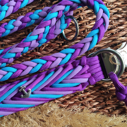 Paracord Leine - Arrow - Farben: Acid Purple, Lilac, Türkis