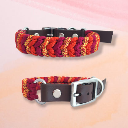 Paracord Halsband Little Snake - Farben: Burgundy, Rusty Autumn, Sweet Fall