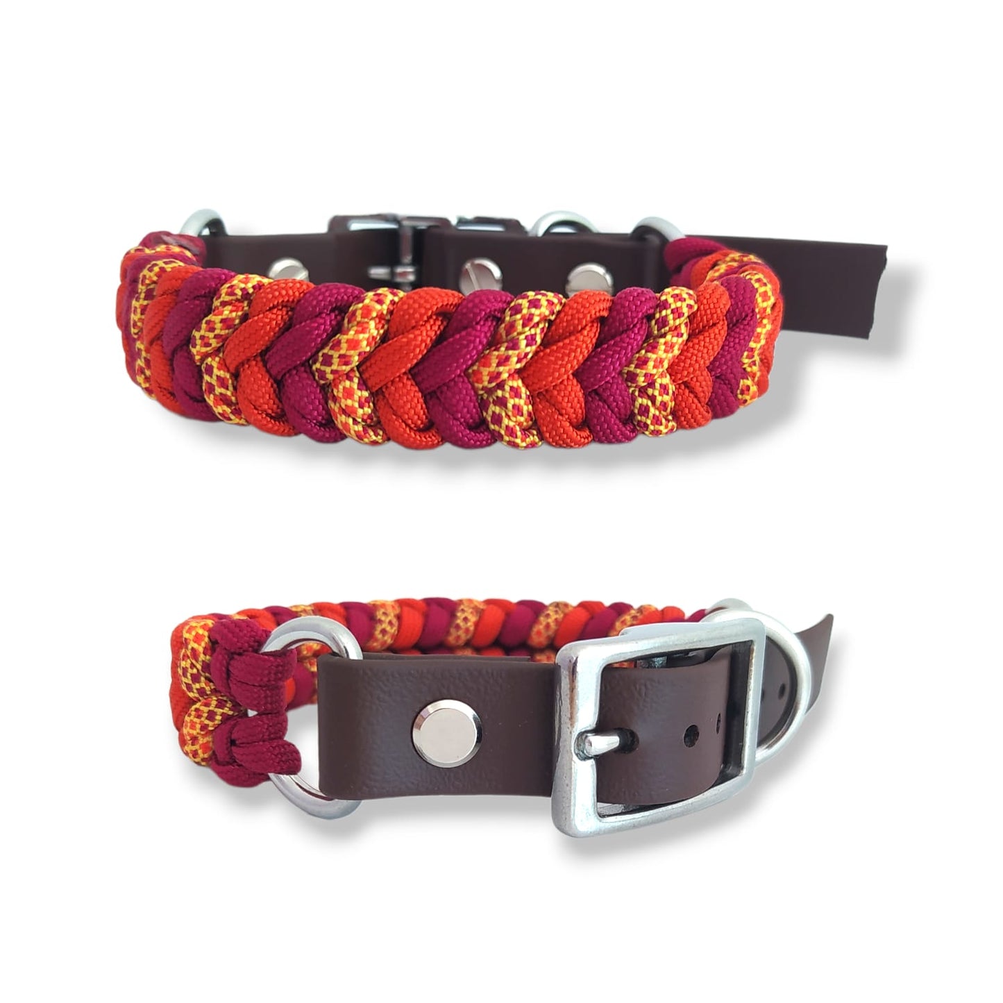 Paracord Halsband Little Snake - Farben: Burgundy, Rusty Autumn, Sweet Fall