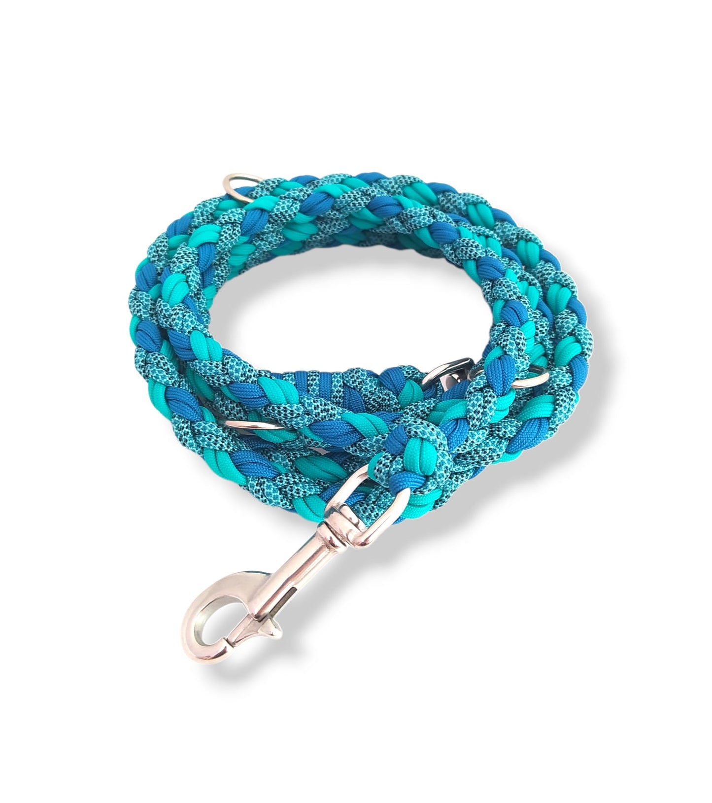 Paracord Leine - Maxi - Farben: Bright Türkis, Caribbean Blue, Night Sky