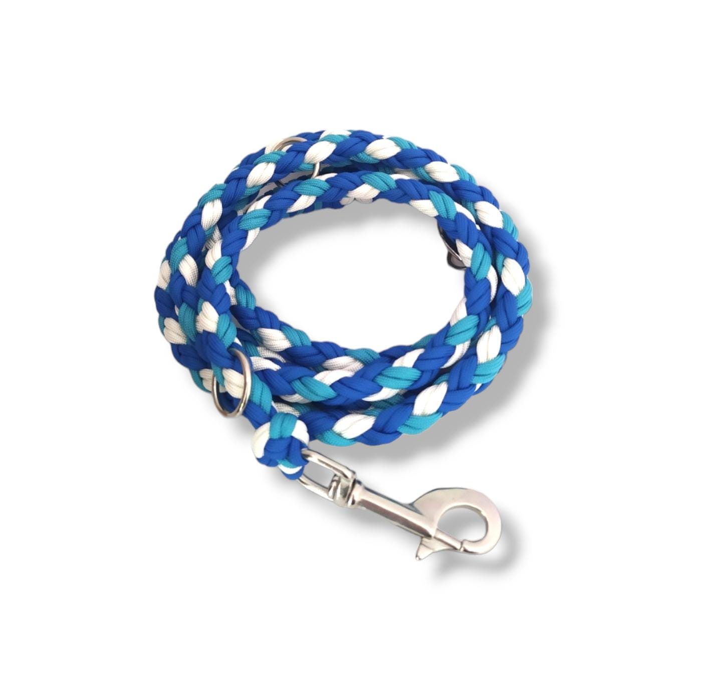 Paracord Leine - Maxi - Farben: Royal Blue, White, Türkis