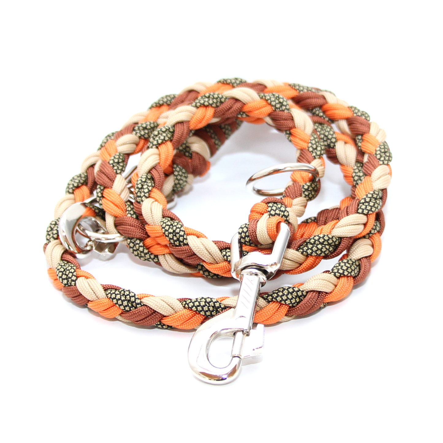 Paracord Leine - Maxi - Farben: Fox Orange, Sand, Rust, Gold Diamonds