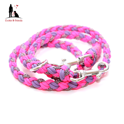 Paracord Leine - Maxi - Farben: Neon Pink, Lilac