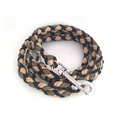 Paracord Leine - Medi - Farben: Schwarz, Sand, Gold Diamonds