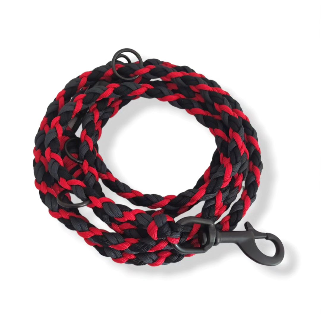 Paracord Leine - Medi - Farben: Schwarz, Imperial Red, Anthrazit