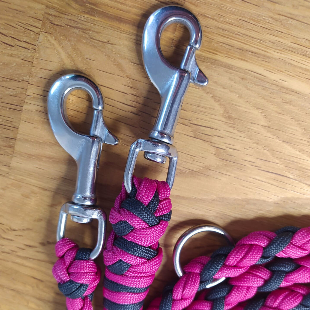 Paracord Leine - Medi - Farben: Fuchsia & Anthrazit