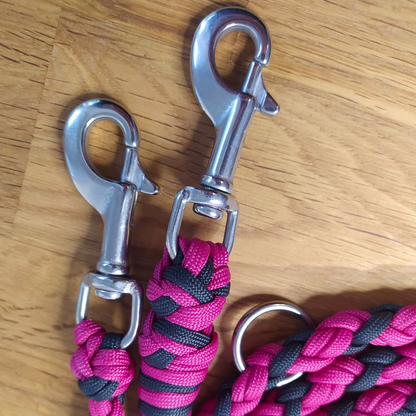 Paracord Leine - Medi - Farben: Fuchsia & Anthrazit