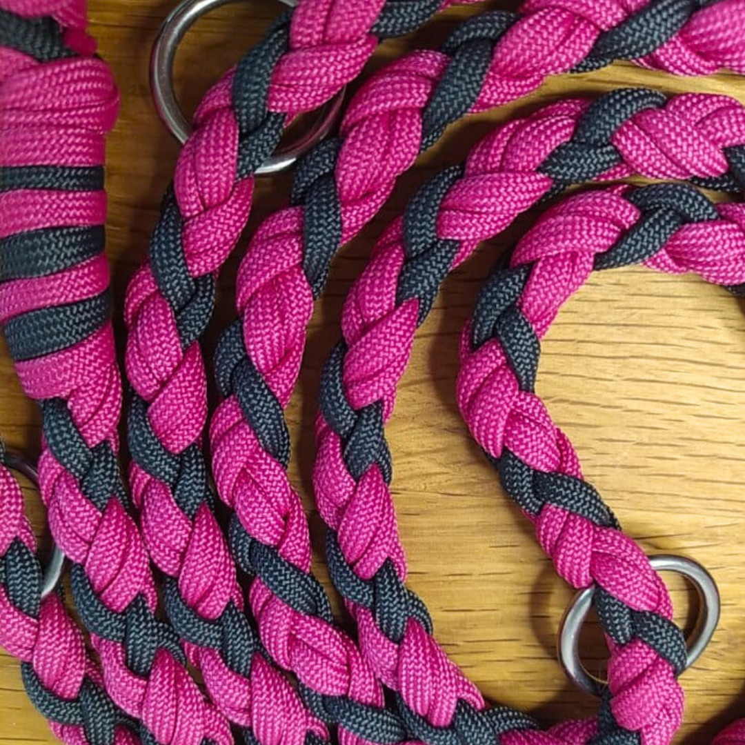 Paracord Leine - Medi - Farben: Fuchsia & Anthrazit