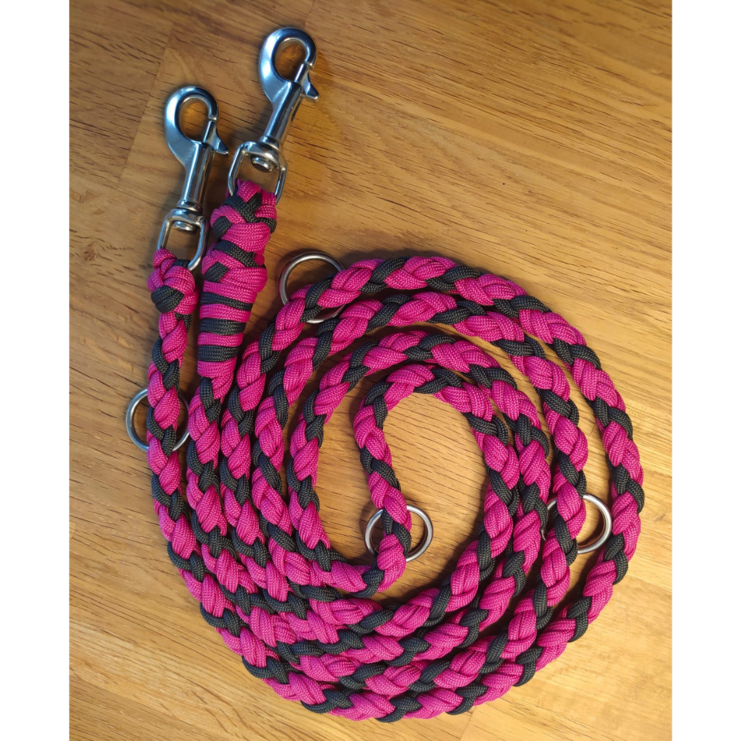 Paracord Leine - Medi - Farben: Fuchsia & Anthrazit