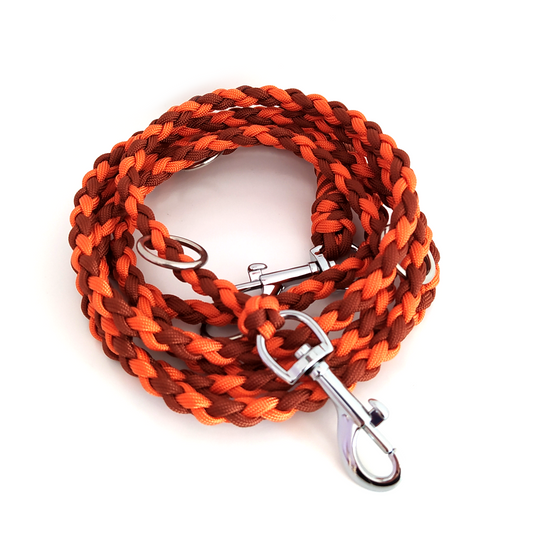 Paracord Leine - Mini - Farben: Chocolate, Fox Orange