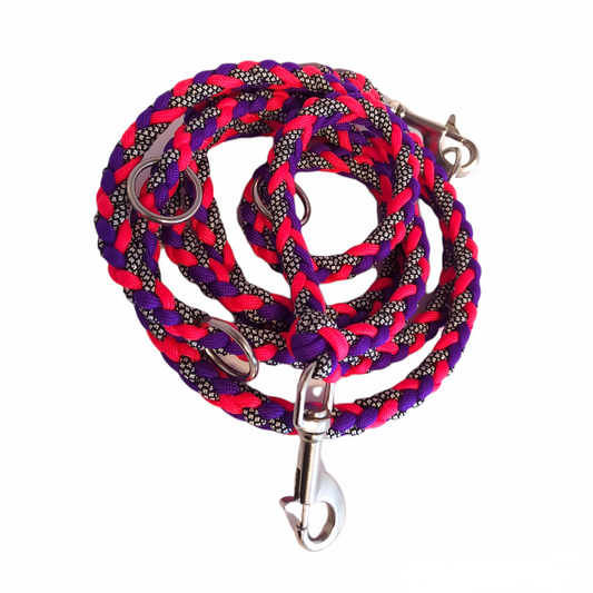 Paracord Leine - Mixed Colors - Farben: Purple, Neon Pink, Silver Diamonds